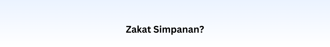 Zakat Simpanan